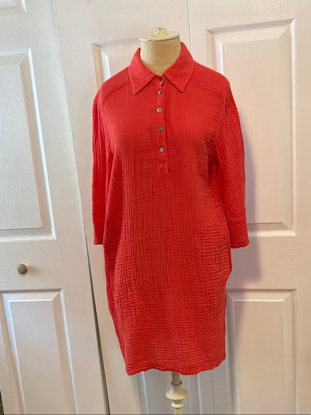 Michael Stars Red Gauze Shirt Dress/Tunic